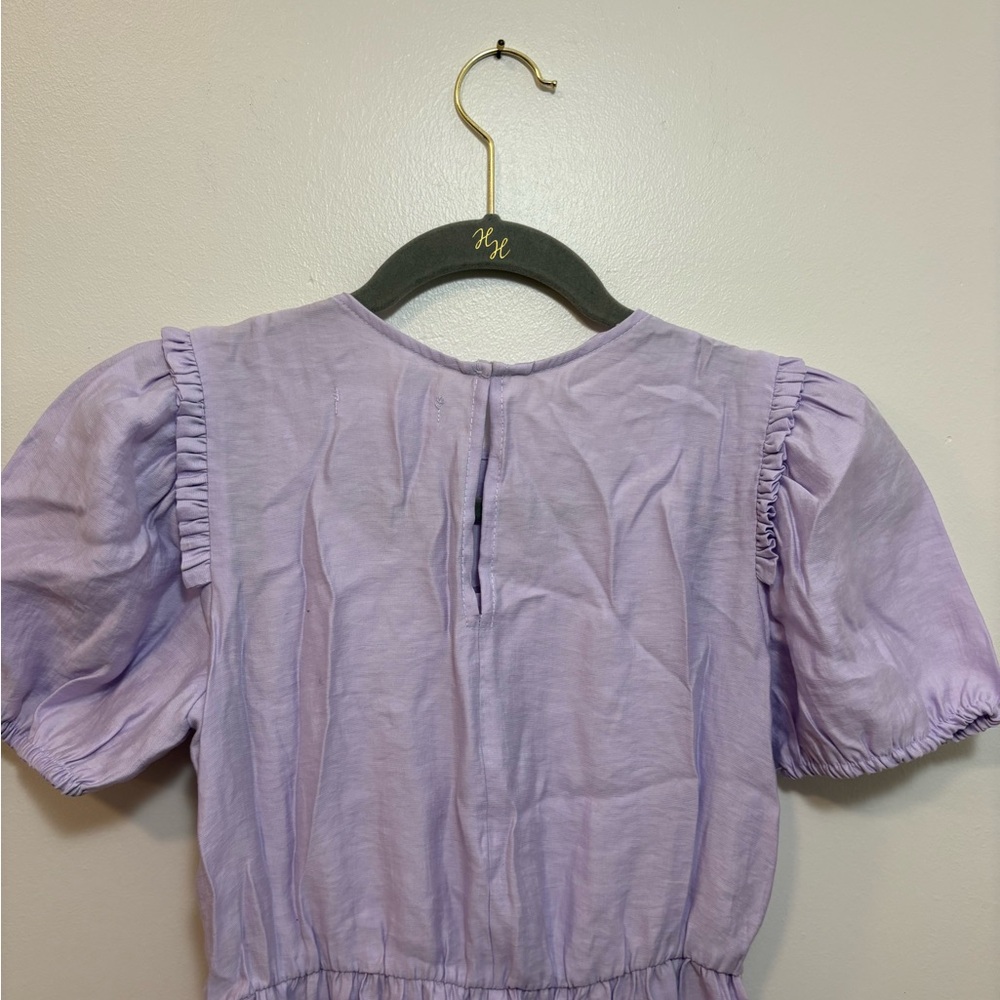 Zara Lilac Girls Puff Sleeve Kids Dress - Picture 4 of 5